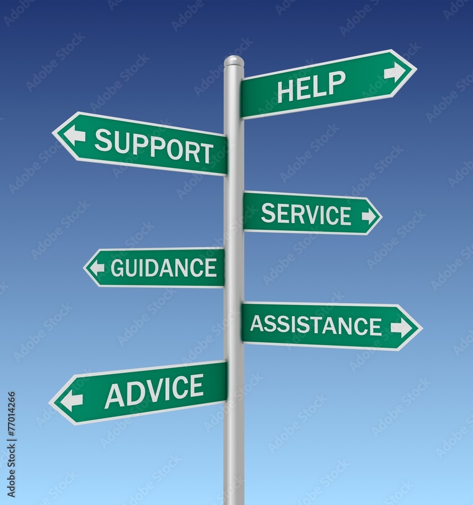 help and support signs
