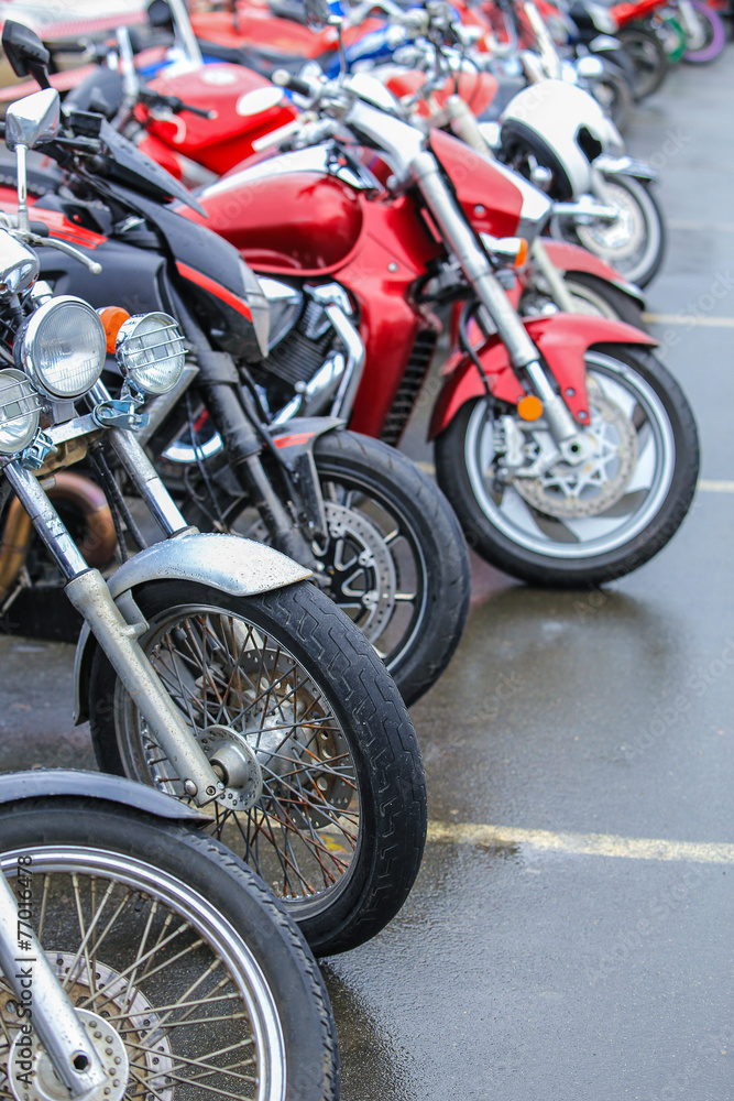 motorcycles on parking motorcycles on parking