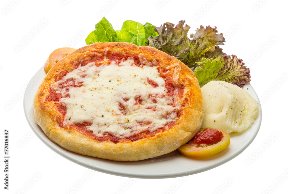 Pizza with tomato and cheese Pizza with tomato and cheese