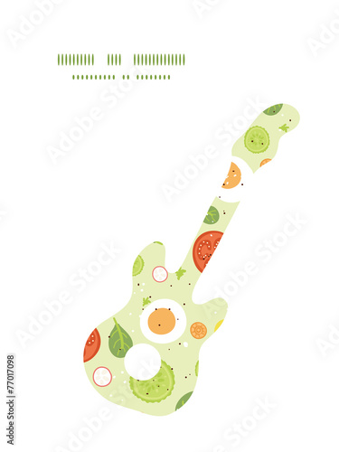 Vector fresh salad guitar music silhouette pattern frame