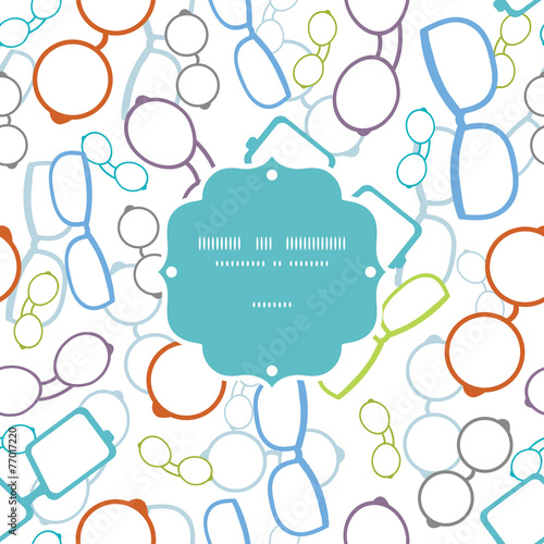 Vector colorful glasses frame seamless pattern background