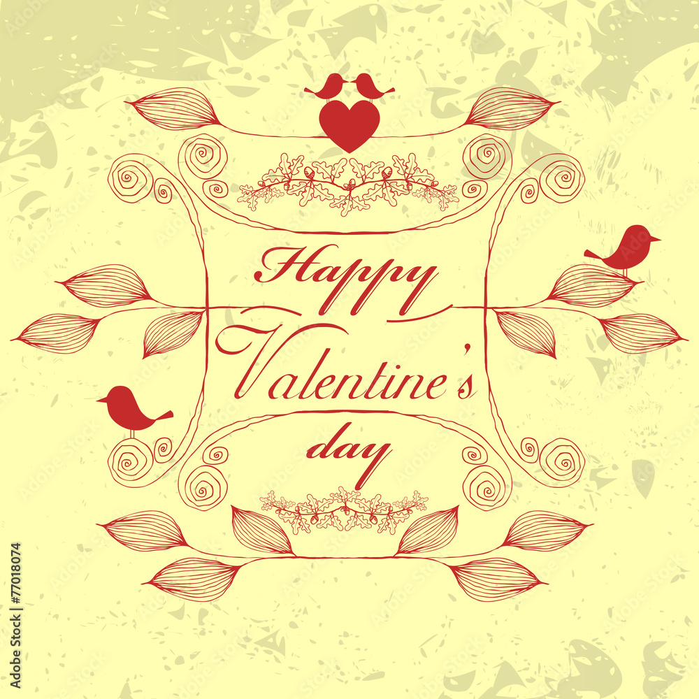 Naklejka premium Vector Cute Valentine Illustration