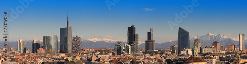 Views of Milan with Alps in the background photo