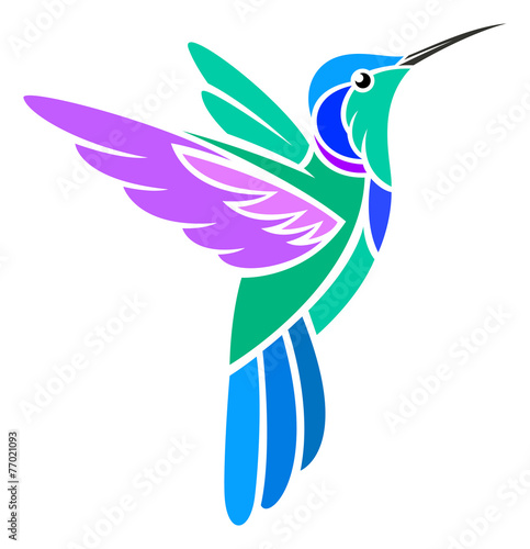 Stylized Hummingbird - Green Violetear