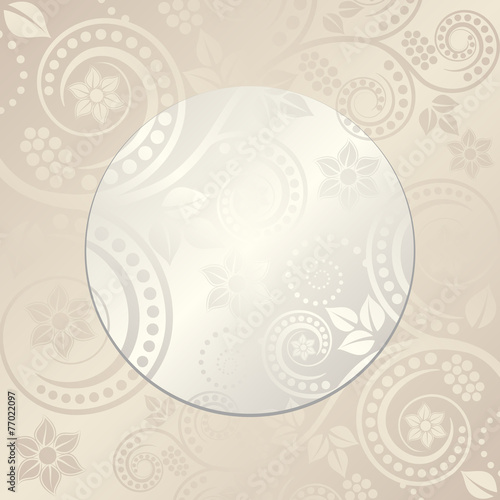 floral background with round banner