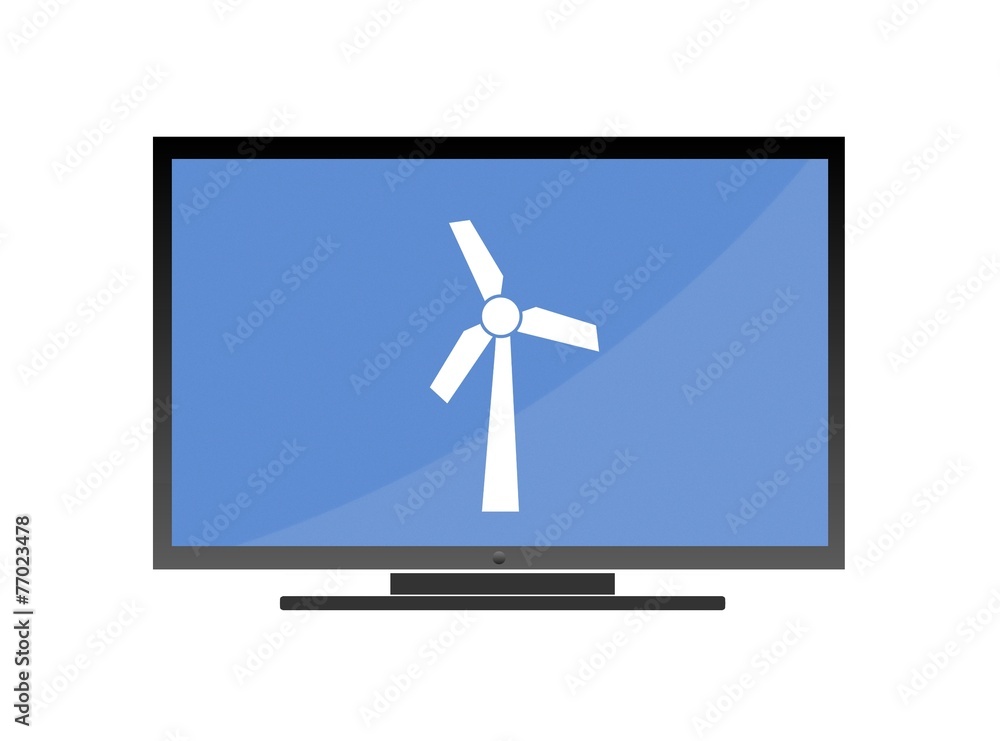 Éolienne dans un écran de télévision Éolienne dans un écran de télévision