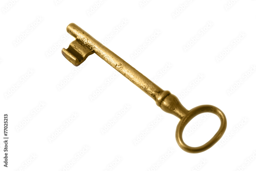 Skeleton gold key isolated on white. Skeleton gold key isolated on white.