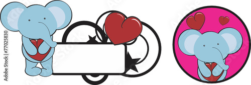valentine elephant cartoon heart hug copyspace