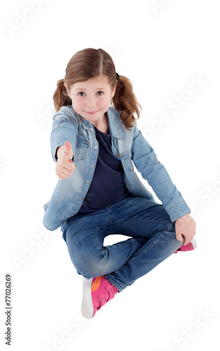 Photos Adorable little girl with saying Ok