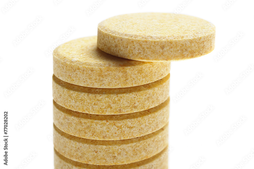 pills on white background pills on white background