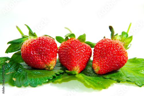 strawberry over white background