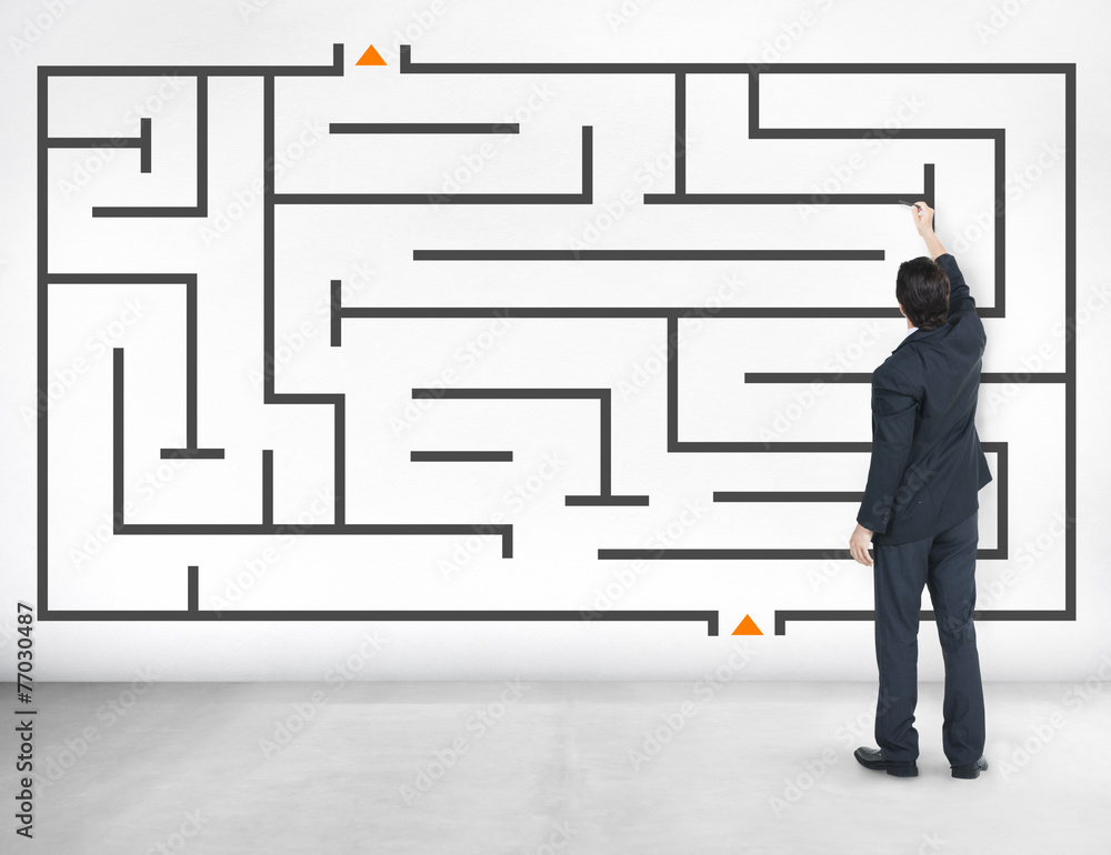 Maze Puzzle Strategy Direction Strategy Challenge Concept Maze Puzzle Strategy Direction Strategy Challenge Concept