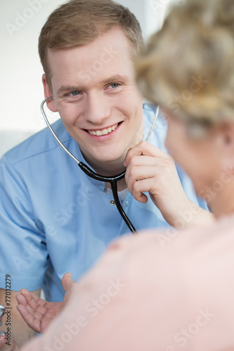 Male nurse with stethoscope