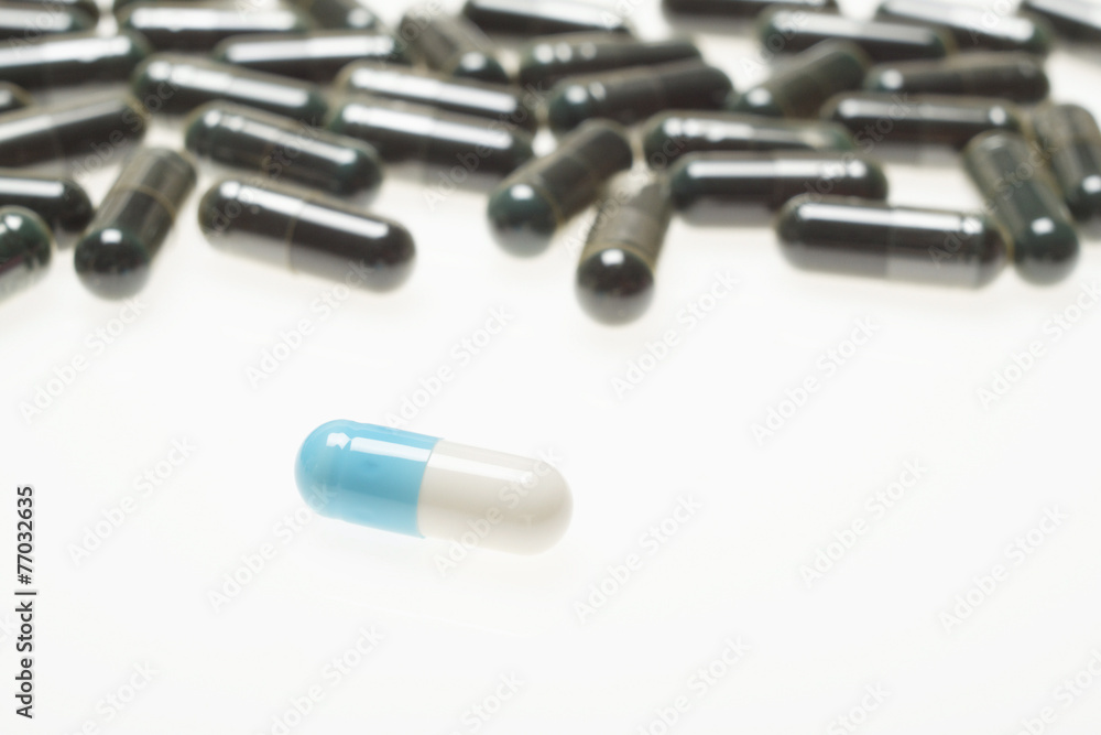 pills on white background pills on white background