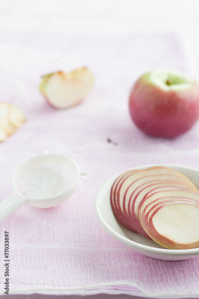 apple and apple slices prepared for apple chips apple and apple slices prepared for apple chips