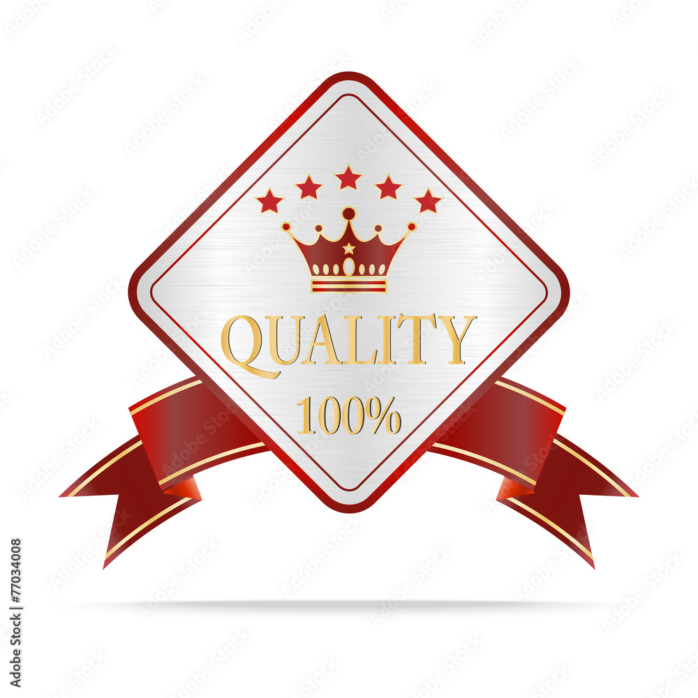 Luxury silver and red quality shields label Luxury silver and red quality shields label