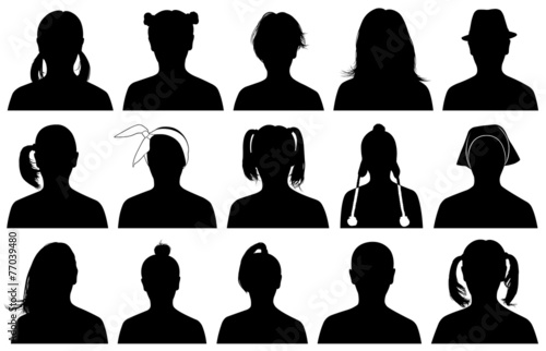 Illustration of women portraits isolated on white