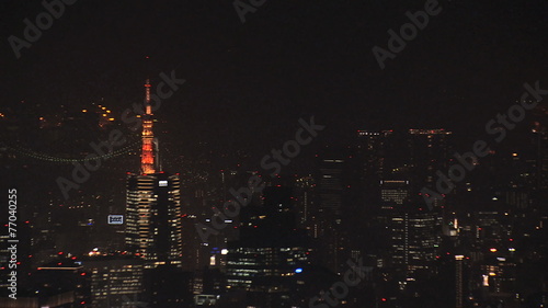 Wallpaper Mural Aerial illuminated Metropolis city night Tokyo Tower Rainbow Bridge Odaiba Japan Torontodigital.ca
