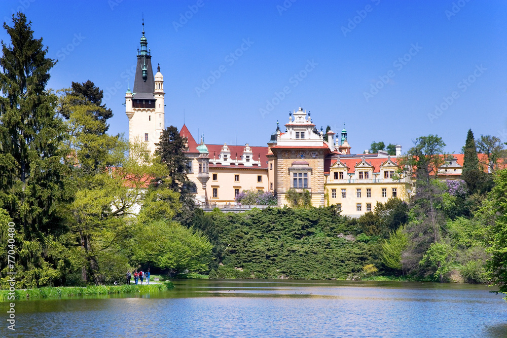 castle and gardens Pruhonice near Prague, Czech republic