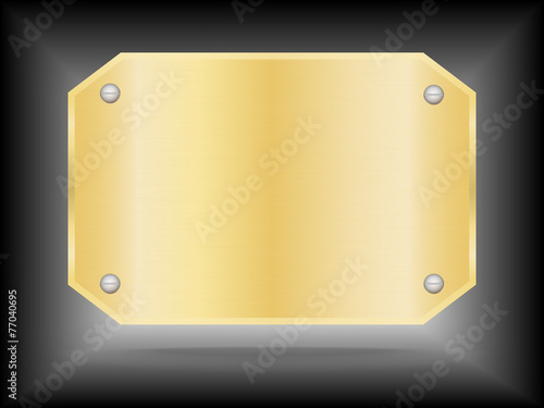 Vector Metallic gold name plate or Gold label metal