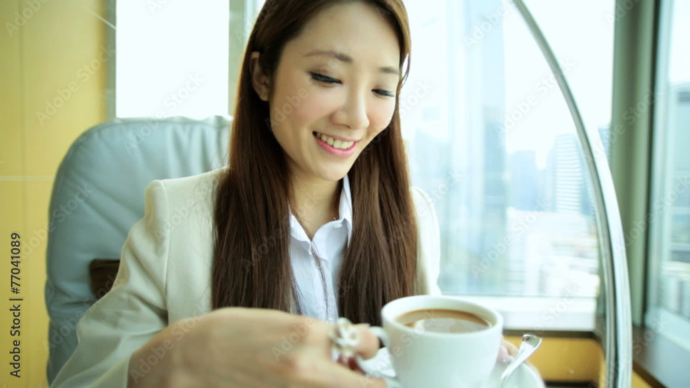 Attractive Ethnic Female Business Advisor Luxury Apartment Relaxation Coffee Attractive Ethnic Female Business Advisor Luxury Apartment Relaxation Coffee
