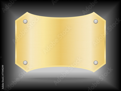 Vector Metallic gold name plate or Gold label metal