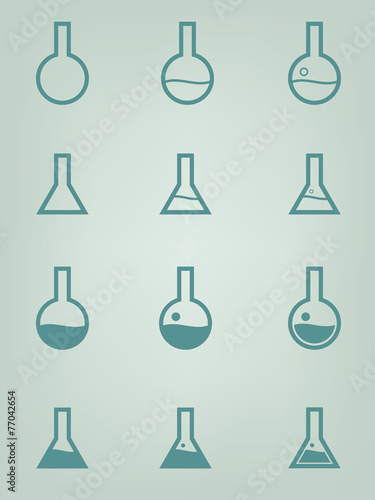 Chemistry, lab, chemical, glass, sciense icon set