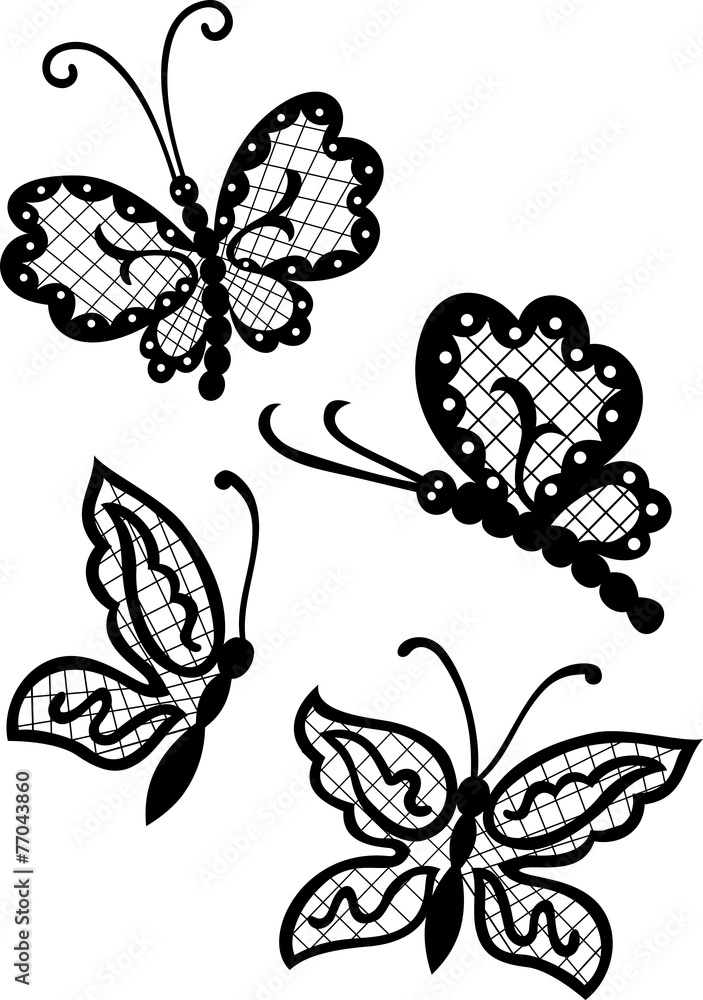 Silhouettes of butterflies. Vector illustration Silhouettes of butterflies. Vector illustration