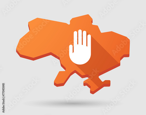 Ukraine green map icon with a hand