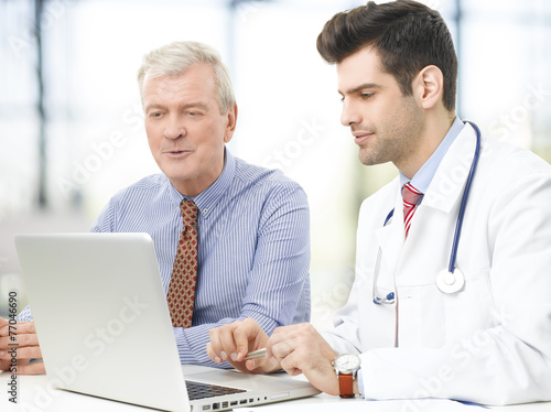 Male doctor and his patient