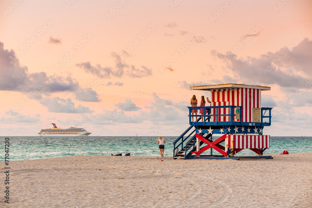 Lifeguard Tower in South Beach, Miami Beach, Florida Lifeguard Tower in South Beach, Miami Beach, Florida