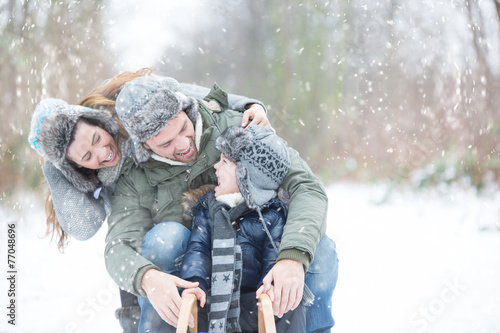 family in wintertime