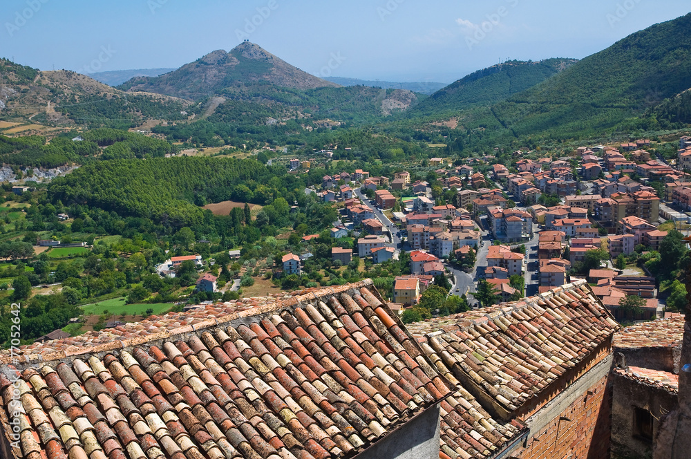 Panoramic view of Morano Calabro. Calabria. Italy.