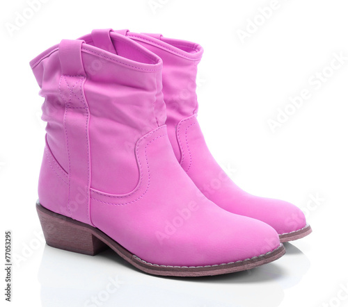 Women's pink shoes on a white background