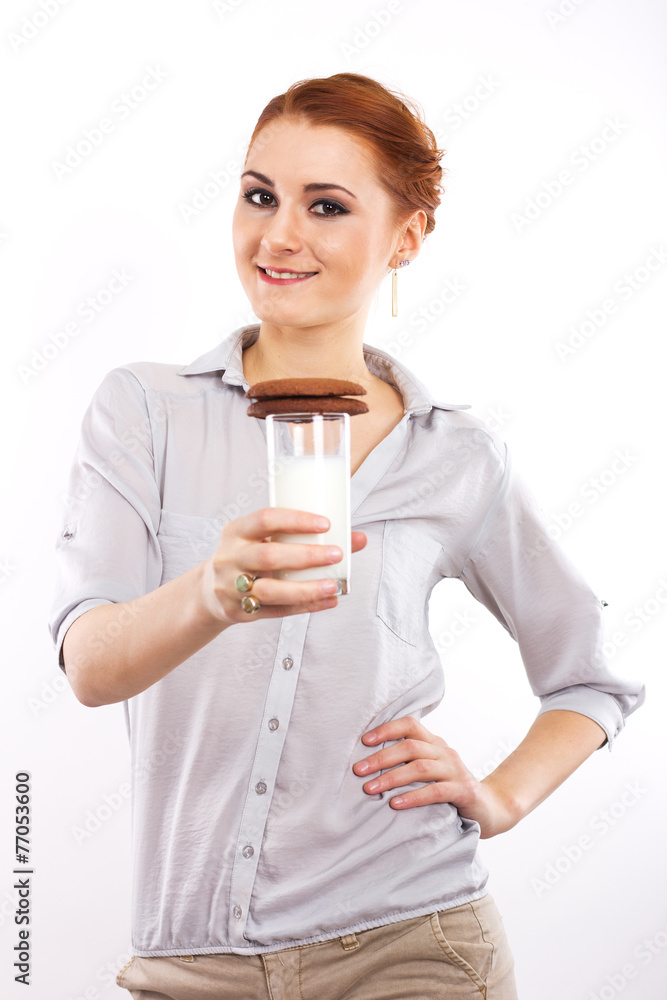Young red-haired girl tasty and healthy breakfast. Young red-haired girl tasty and healthy breakfast.