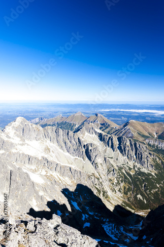 view from Lomnicky Peak  Vysoke Tatry  High Tatras   Slovakia