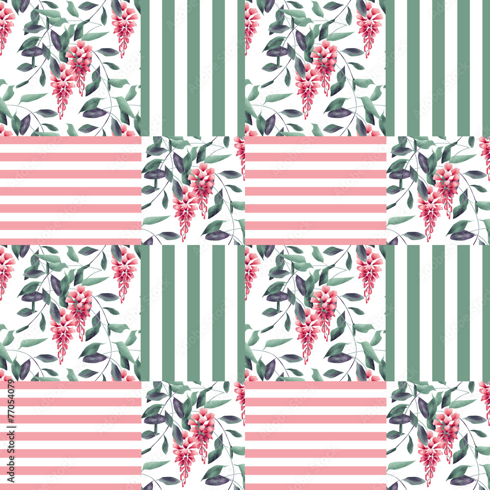Obraz premium Abstract elegance seamless pattern glicinia flowers background