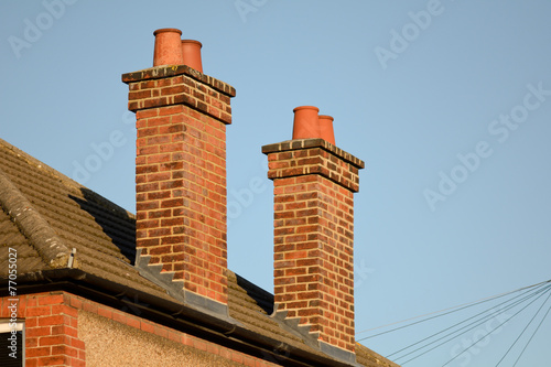 Obraz na plátně Victorian house chimney stacks