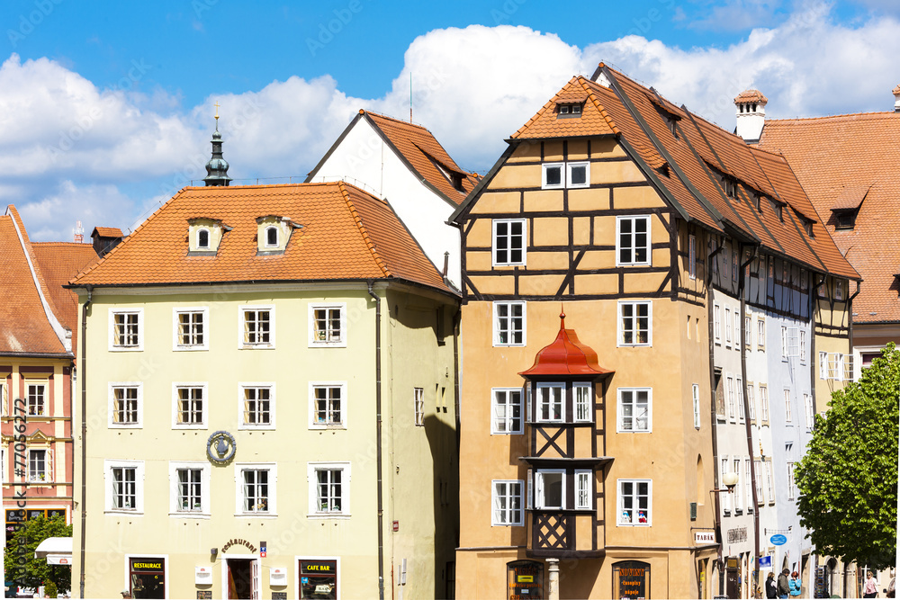 Fototapeta premium complex of medieval houses called Spalicek, Cheb, Czech Republic