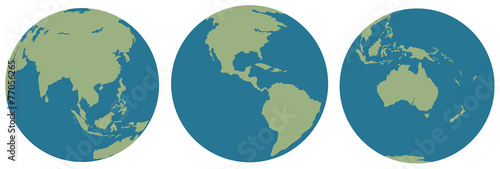 Three images of Earth