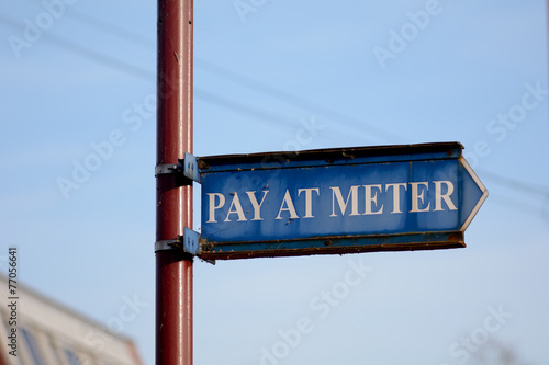 Pay at meter sign