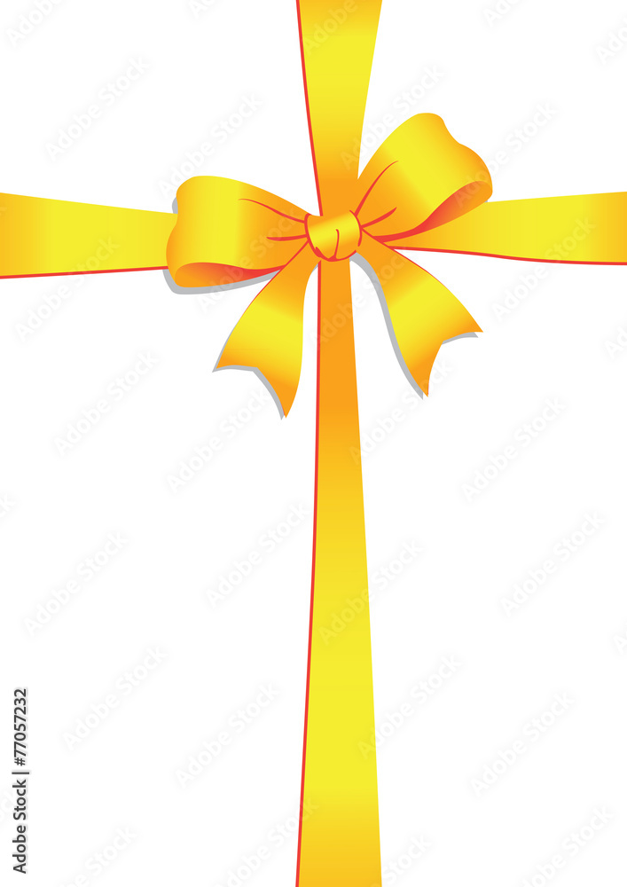 Yellow ribbon bow for Gift wrapping Yellow ribbon bow for Gift wrapping