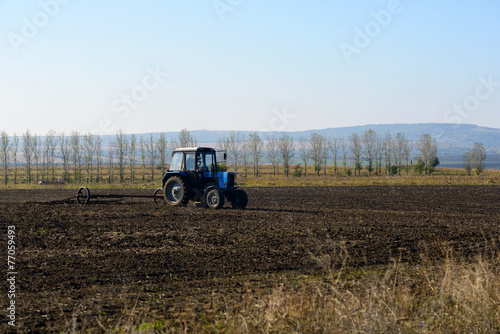 Tractor plowing