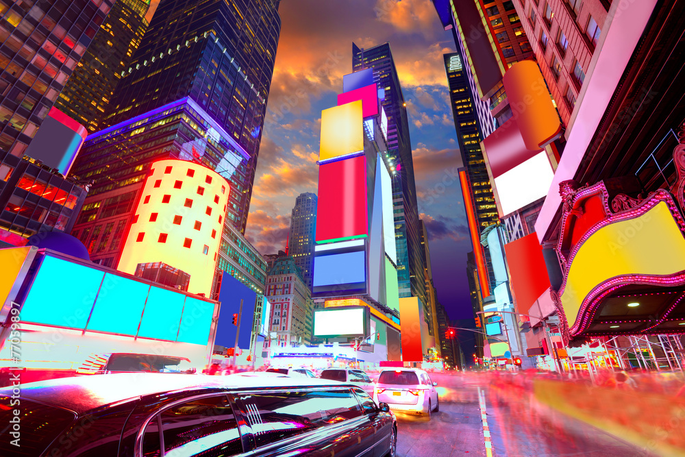 Fototapeta premium Times Square Manhattan Nowy Jork usunął reklamy