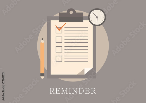 Modern and classic design reminder concept flat icon