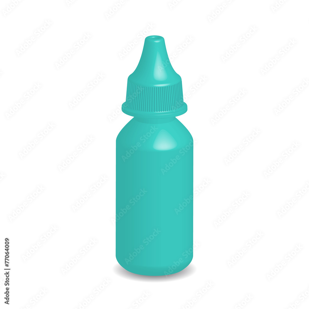 Illustration of green eye dropper bottle with cap isolated Illustration of green eye dropper bottle with cap isolated