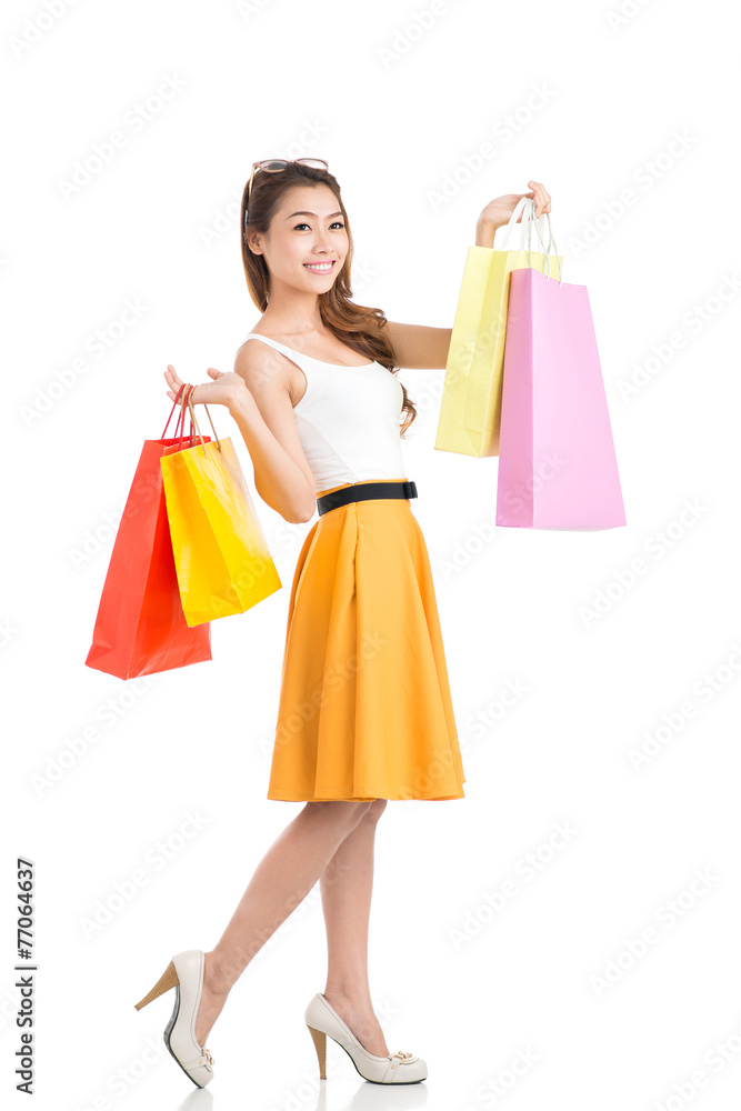 Young lady with shopping bags