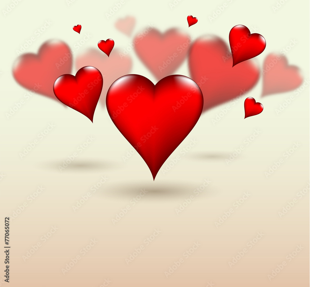 Valentine Love hearts field depth style