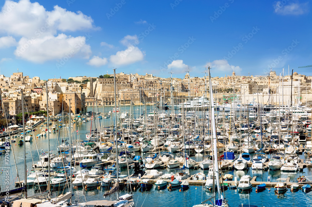 Valletta. Malta. View of town and harbor