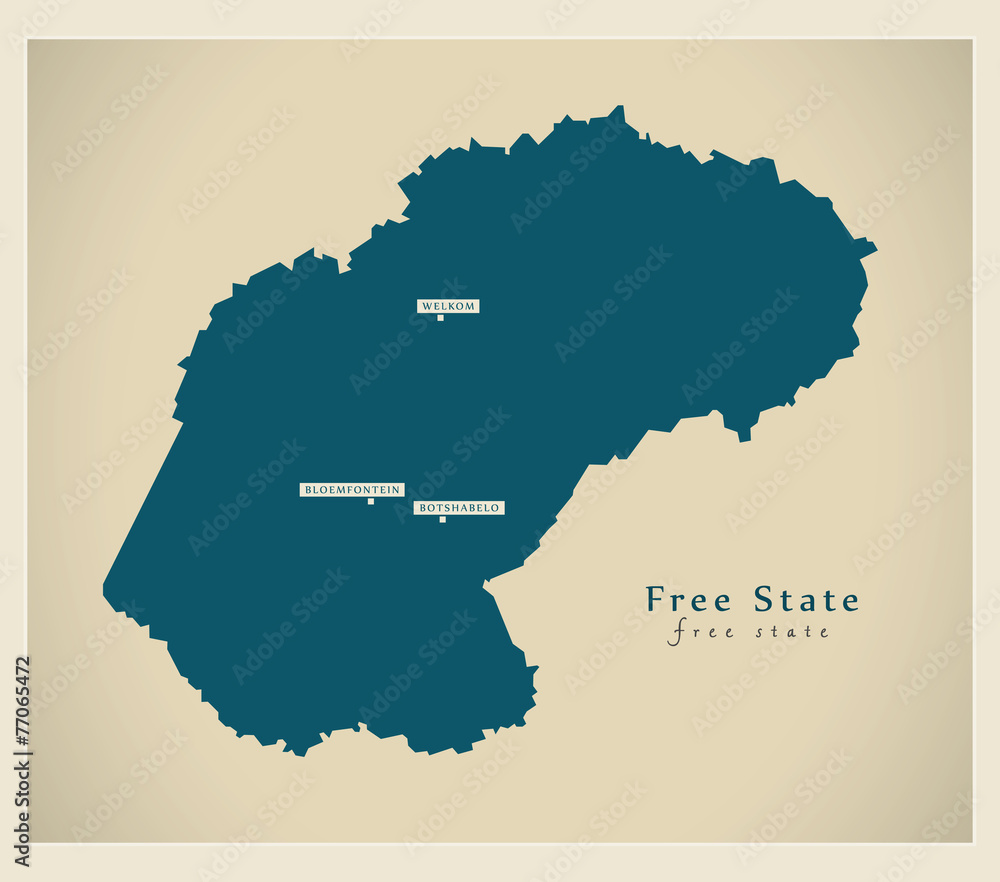 Modern Map - Free State ZA